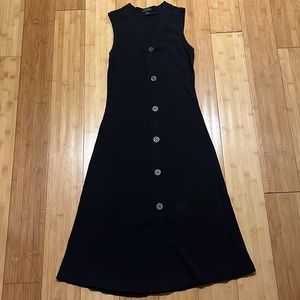 Ann Taylor Sleeveless Black Midi Dress - Size Small EUC